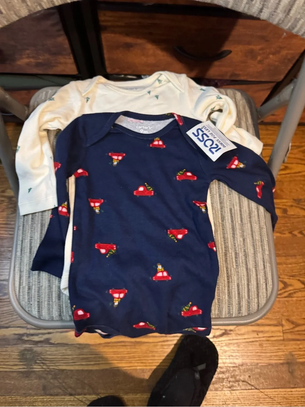 Carter's Navy Onesie with Red Car Print